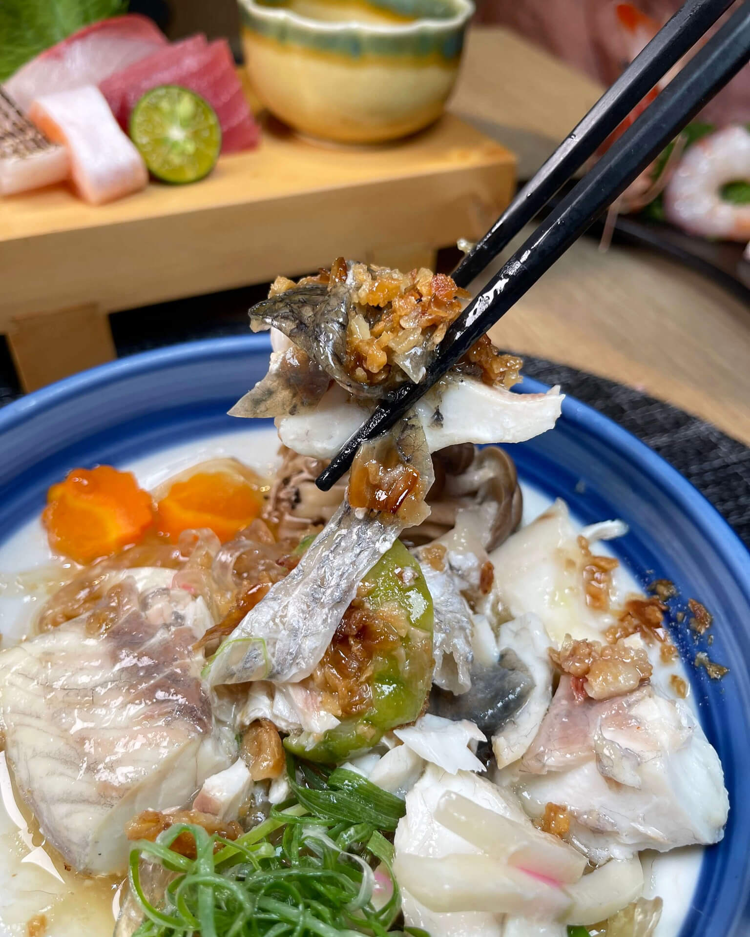 鰆沐割烹·酒沐套餐-蒸物：蒜蒸海鱸魚
