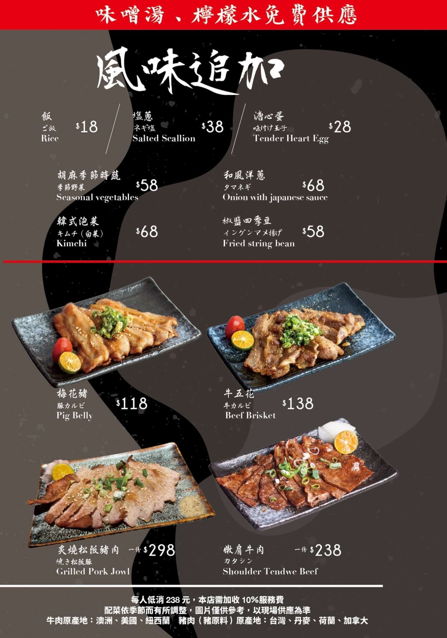大河屋燒肉丼串燒菜單MENU